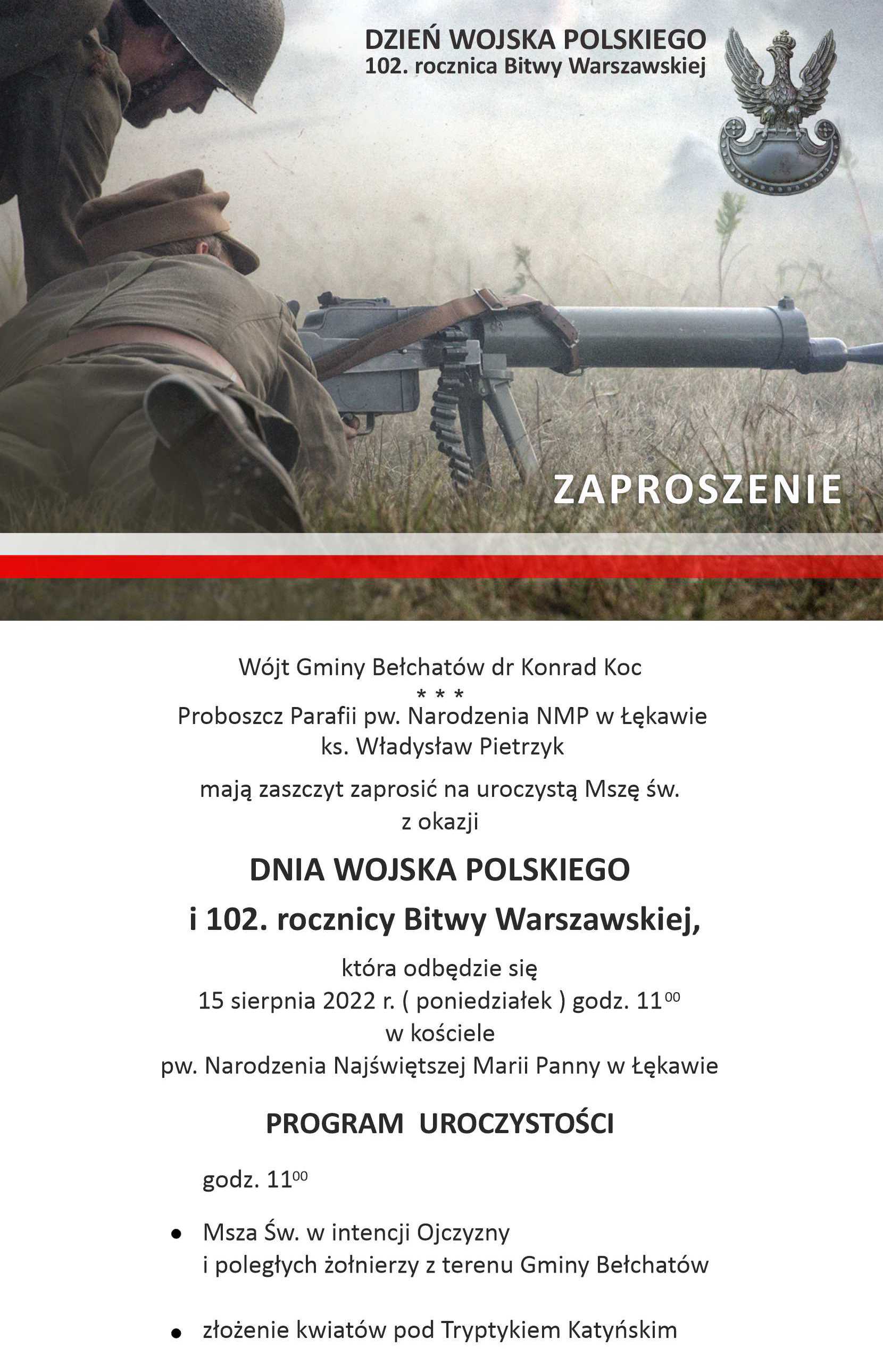 Ilustracja do informacji: 15 sierpnia zapraszamy na obchody Dnia Święta Polskiego w Łękawie