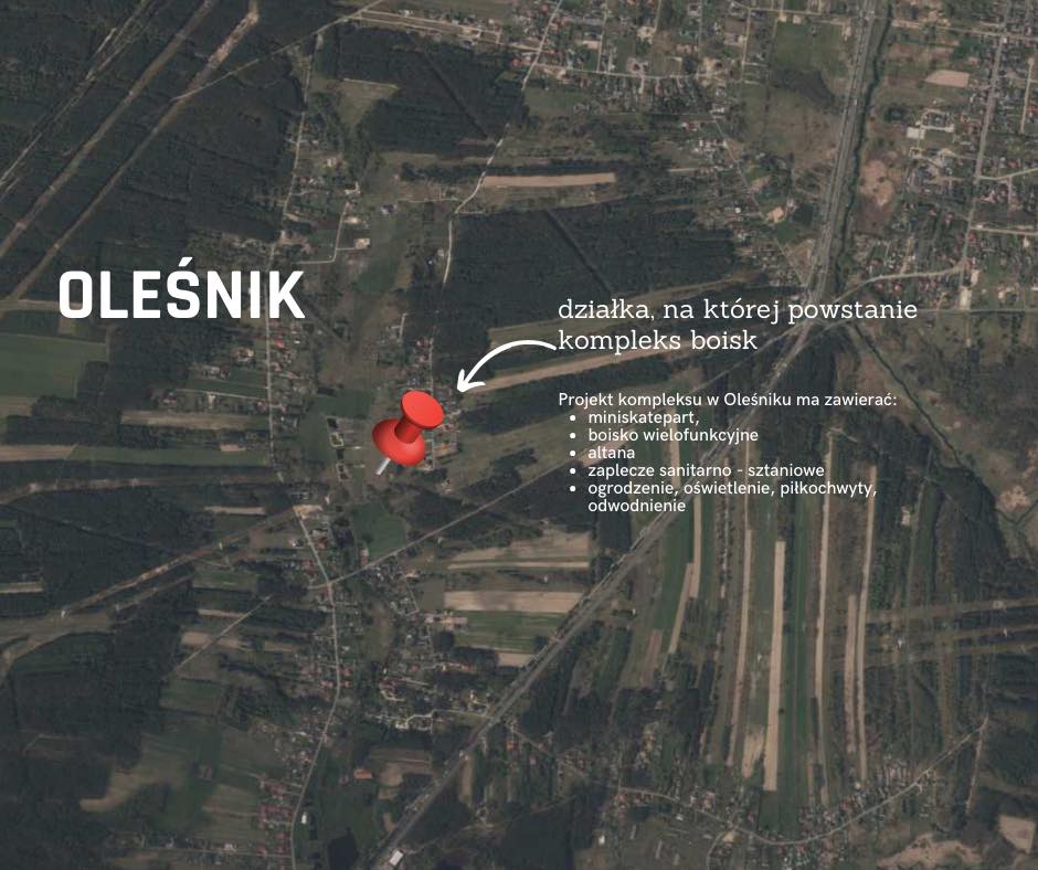 Ilustracja do informacji: W Oleśniku, Zawadach i Emilinie projektujemy kompleksy boisk
