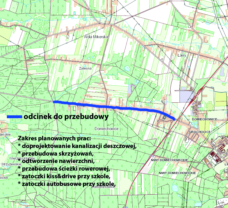 Ilustracja do informacji: Przetarg na przebudowę drogi powiatowej Emilin - Domiechowice